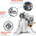 YAMATIC 7/8" Shaft Vertical Pressure Washer Pump Rear Inlet/Outlet 3000 PSI @ 2.5 GPM Replacement Pump for Power Washers, Compatible with 308653045, 308653052, 308653078, GCV190 and more