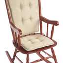 Klear Vu Embrace Rocking Chair Cushions for Living Room, Nursery, or Home Office, Tufted and Non-Slip Pads, 2 Piece Set, Seat 16"x15" and Seat Back 24"x17", Natural