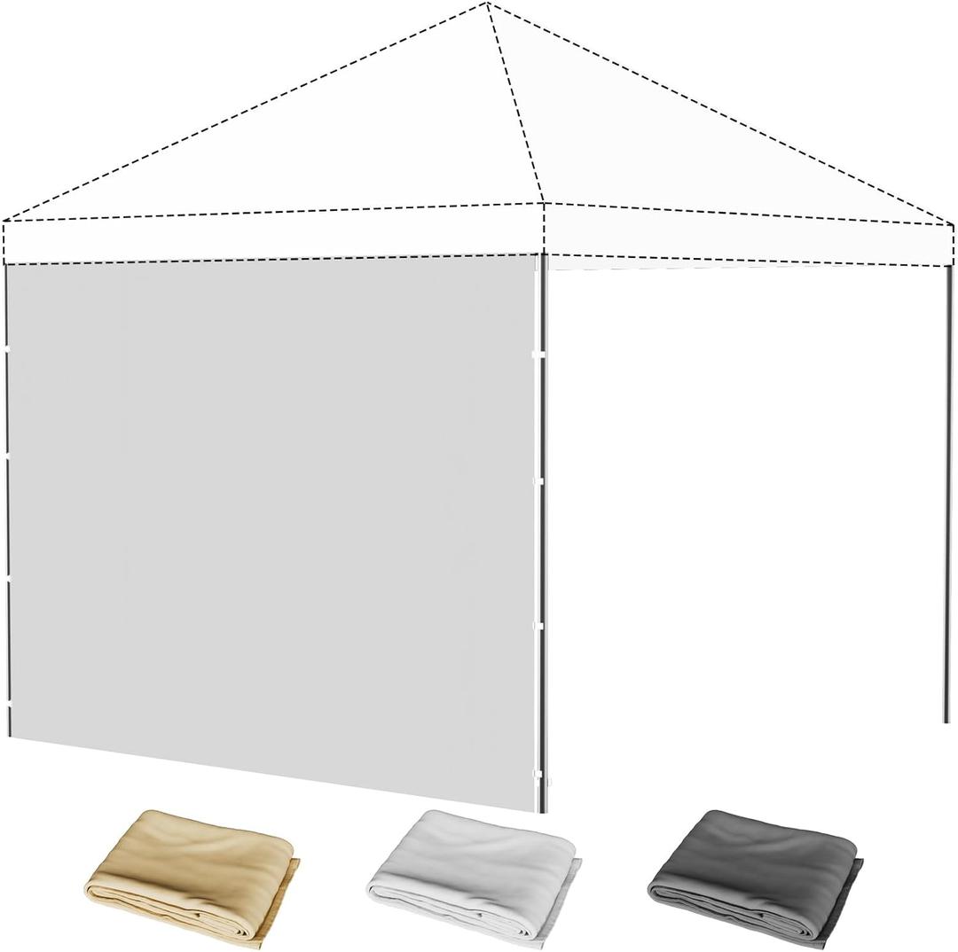 10x10 Canopy Sidewalls, 1Pcs Canopy Sidewalls, UV Protection, Waterproof, Zipper Sidewall for 10x10 Pop Up Canopy Tent, Outdoor Events, Vendor Booths, Canopy Accessories (White, 1Pc)