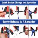 WORKPRO Bar Clamps for Woodworking, 2-Pack One-Handed Clamp/Spreader, 6-Inch  and 12-Inch Wood Clamps Set, Light-Duty Quick-Change F Clamp with 150 lbs Load Limit Blue