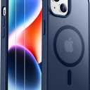 SPIDERCASE for iPhone 13 Case for iPhone 14 Case, Magnetic Translucent Matte Case with 2PCS Tempered Glass Screen Protector Slim Phone Case for iPhone 13/14 6.1'', Blue