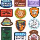 12 Pcs Funny Cute Dog Patches for Harness Removable Vest Collar Hook Patch Set Dogs Proud Puppy Dad Mom Training Security Military Tactical Novelty Accessories Gifts