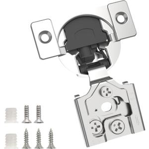 Chibery 10 Pack 5/8" Overlay 3D Soft Close Concealed Hinge for Face Frame Door, Smooth Slow Self Closing Hinges, Satin Nickel, Hidden 105 Open Angle Stainless Steel Hinge for Kitchen Cabinet Door