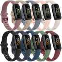 10 Pack Fitbit Inspire 3 Bands - Soft Silicone Adjustable Sport Replacement Straps for Women & Men
