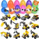 FUN LITTLE TOYS 12PCS Building Blocks Easter Eggs for Easter Egg Hunt Easter Basket Stuffers for Kids