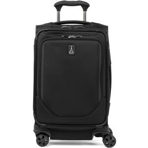 Travelpro Crew Classic Lightweight Softside Expandable Carry on Luggage, 8 Wheel Spinner Suitcase, Men and Women, Carry On 21-Inch, Black