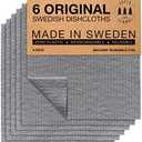 SUPERSCANDI 5 Pack Swedish Dishcloths for Kitchen - 100% Biodegradable & Compostable Reusable Paper Towels Washable, Food-Safe & Without Plastic - Dish Rags Suitable for Any Surface, Grey