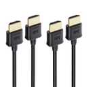 Cable Matters 2-Pack Ultra Thin HDMI Cable 6 ft, Support 4K@60Hz, Ultra Slim HDMI Cable 4K Rated with Ethernet, HDR Support for PS5, Xbox Series X/S, RTX4090/3090, RX 7900/7800, Apple TV, and More