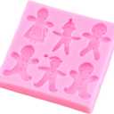 3 x Christmas Silicone Molds Christmas Tree Fondant Mold Christmas Bell Gingerbread Snowflake Reindeer Holly Leaves Molds For Xmas New Year Party Cake Cupcake Decoration Set Of 6