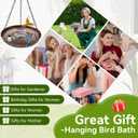 Hanging Bird Bath for Outside, 10" Metal Bird Bath Bowl with Chains & Hook Outdoor Hanging Birdbath for Tree, Gazebo, Patio, Balcony, Gift for Bird Lovers