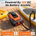 Paddle Board Electric Pump, 50 PSI High Pressure SUP Pump with Auto-Off, 12V DC Paddleboard Pump with Inflation & Deflation, 8 Nozzles Air Pump for Paddle Board, Inflatables, Kayaks, Car Tires