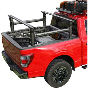 Ladder Rack for Truck with Side Bars, 800 LBS Capacity Truck Bed Rack, 19"-25" Height-Adjustable Aluminum Truck Ladder Racks, Fit for Ford F150/Ram 1500/Chevy Silverado/Sierra No Bed Rails