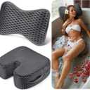 2 Pcs Hot Tub Booster Seat for Adults and Bath Pillow Weighted Spa Booster Seat Cushion Spa Headrest Pillow 4d Air Mesh inflatable Hot Tub Accessories for Indoor or Outdoor Quick Dry (Grey)