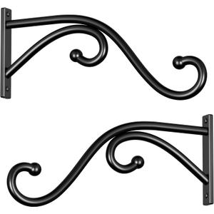 Plant Hook Hanging Plant Brackets - 2 Pack 10 Inch Plant Hanger, Metal Plant Wall Hooks for Hanging Flower Basket, Lanterns, Bird Feeder, Wind Chimes Indoor & Outdoor.