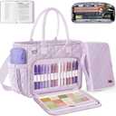 BellaHold Large Bible Bag with Bible Cover Case for Women, Church Bag with Shoulder Strap, Quilted Bible Cover for Bible Study Supplies, a Christian Gift for Women, Light Purple