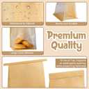 HONKID Bread and Cookie Bags with Seal, 50 Pack 11 x 5.1 x 3.9 Inches Bakery Bags with Window Reusable Tin Tie Tab Lock for Sealed Baked Goods Packaging for Pastry Bagels Breads Treats Cookies Brown | Brown kraft paper, Transparent window, Food Grade, Stand-up design, Reusable seal, Holds cookie (Medium)