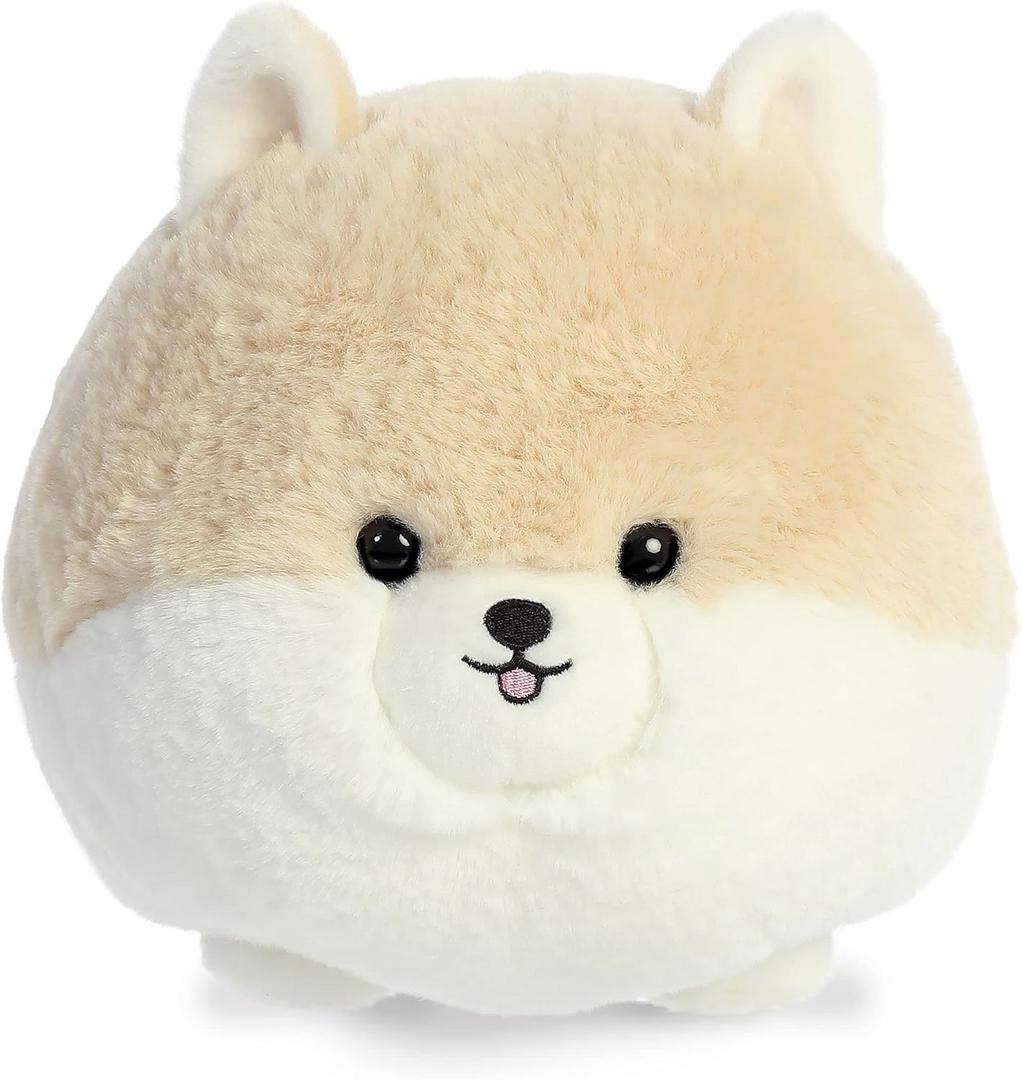 Aurora Playful Teddy Pets Pom Stuffed Animal - Unique Design - Endless Play - Cream 9 Inches