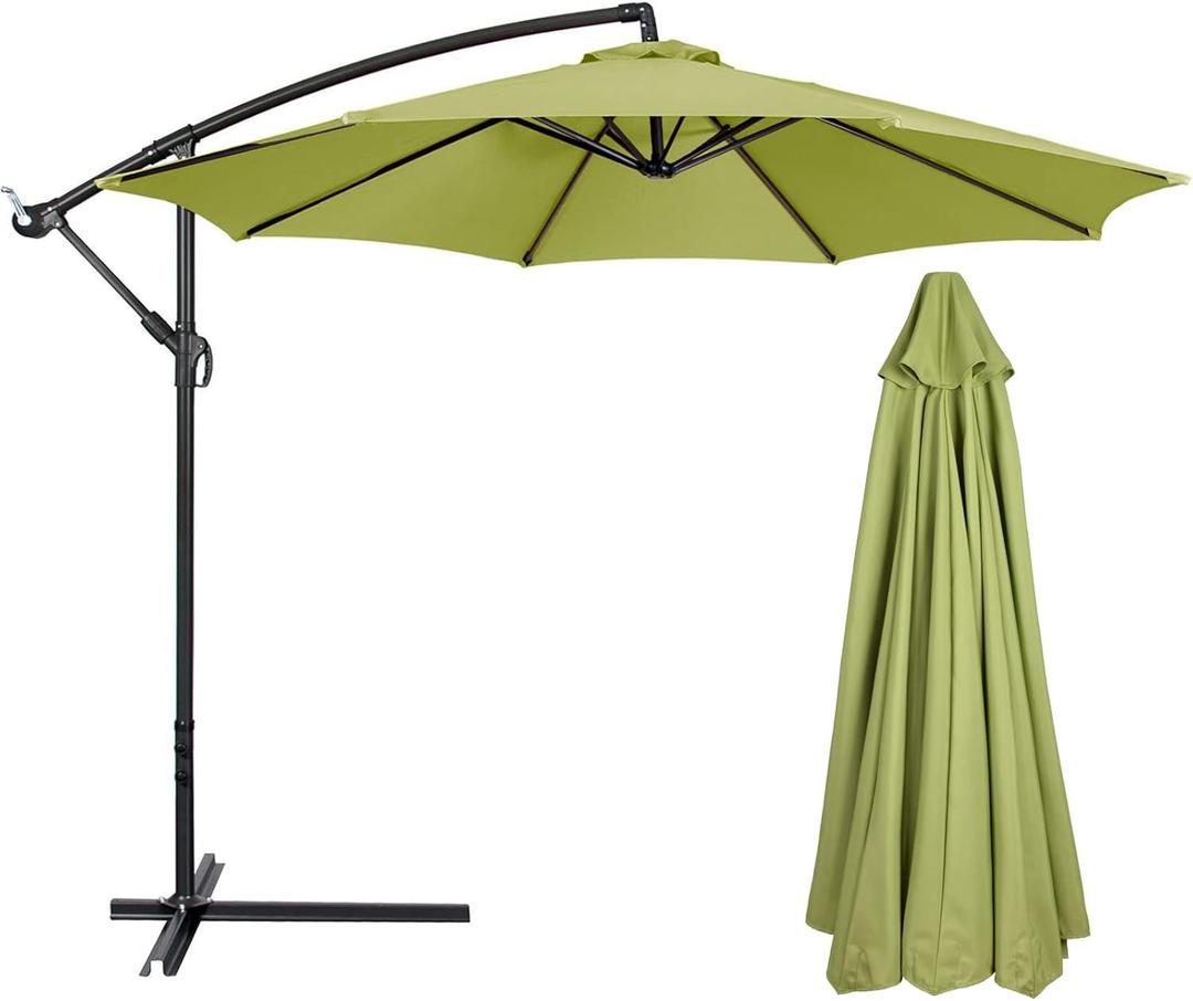 10 FT 6/8 Rib Umbrella Canopy Replacement Outdoor Market Patio Table Umbrella Strong and Thicck Canopy Cover for Backyard Garden Courtyard Swimming Pool Lawn (Canopy ONLY) (Agate Green)