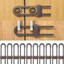 Jetec 10 Pieces Cabinet Locks for Babies, U-Shaped Proofing Drawers Safety Child Locks Adjustable, Easy to Use Childproof Latch for Knob Handle on Kitchen Door Storage Cupboard Closet (Brown)