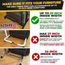 Recliner Table, Over the Bed Table with Wheels, Adjustable Width & Height, with Split Tilt Design & 4 Caster Wheels with Brakes (Black Base & Black Tabletop), 15.75" x 37" x 26.5" to 38"