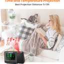 SMARTRO SC31B Digital Projection Alarm Clock with Weather Station, Indoor Outdoor Thermometer for Bedrooms, USB Charger, AC Battery Operated
