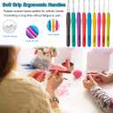 Weabetfu 102pcs Crochet Hooks Set Crochet Hook Kit with Case Ergonomic Crochet Needles for Arthritic Hands and Crochet Accessories Complete Crochet Set for Beginners & Experieced Crochet Lovers