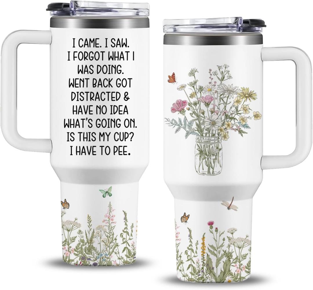 Funny Gifts for Senior Women, I Came I Saw I Forgot Tumbler 40 OZ, Old People Gifts, Birthday Retirement Christmas Gift for Older Woman, Insulated Tumblers for Seniors Citizen Wife Mom Aunt Grandma