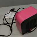 Amazon Basics Ceramic Space Heater, Portable Mini Heater for Office Desk, Indoor Use, 500W, With Tip-Over Protection, Lightweight 1.4 lbs, Pink, 5.9 x 3.2 x 6 inches