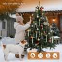 Lanpn Christmas Tree LED Candles 12 Pack, Flameless Taper Candle Battery Operated, Hanging Candles with Remote & Assorted Xmas Crystal Ornaments, Xmas Tree Winter Holiday Home Party Decor, Iridescent