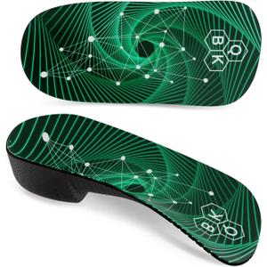 Plantar Fasciitis Orthotic Shoe Insoles, QBK High Arch Support Inserts for Dispersal Heel Pressure and Pain ReliefS