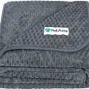 PetAmi Waterproof Dog Blanket, Leakproof XL Pet Blanket for Large Dogs, Furniture Sofa Couch Cover Protector, Fleece Cat Throw for Bed Crate Kennel, Reversible Washable Soft Plush, Twin 60x80 Gray