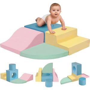 MIND&ACTION 5Piece Climbing Toys for 1 Year Old, Toddler Climbing Toys Indoor, Soft Play Set Baby Foam Climbing Blocks
