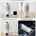 Travel Electric Kettle with Dual interface heating plug and USB C port, 316 Stainless Steel, 650ml Portable Tea Coffee Kettle Water Boiler, 6 Temperature Settings, Electric Water Cup Heater Boil