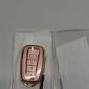 for Toyota key fob cover with Diamond Bling Keychain, Car Accessories Key holder Shell Full Protection for 2018-2024 Highlander RAV4 Camry Avalon C-HR Corolla GT86,Gold Pink