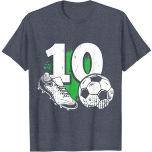 10th Birthday Boy Soccer Player 10 Years Old Boy T-Shirt, Large