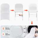 VEVOR 12 PCS White Folding Chair Covers, Kitchen Chairs Cover, Universal Washable Slipcovers Protector, Removable Chair Seat Covers, for Wedding Party Dining Room Banquet Event