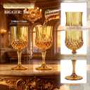 10oz Plastic Wine Glasses, 6 Pack Vintage Goblets for Party, Large