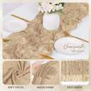 6 Pack Beige Cheesecloth Table Runner 17x108 Inch Semi Sheer Boho Gauze Cheese Cloth Fabric Table Runners, for Wedding Party Baby Shower Birthday Home Decor Garden Farmhouse