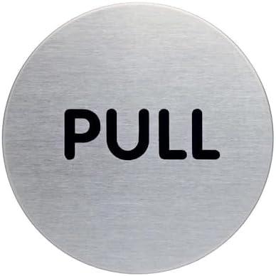 Durable Picto Sign 490223 Door Round Pull Ø 70 mm Metallic Silver