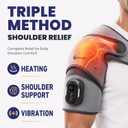 Triple Method Shoulder Massager with Heat, Vibration and Brace Support, 5000mAh Cordless Shoulder Heating Pad with Magnetic Controller, Shoulder Wrap for Muscle Relief