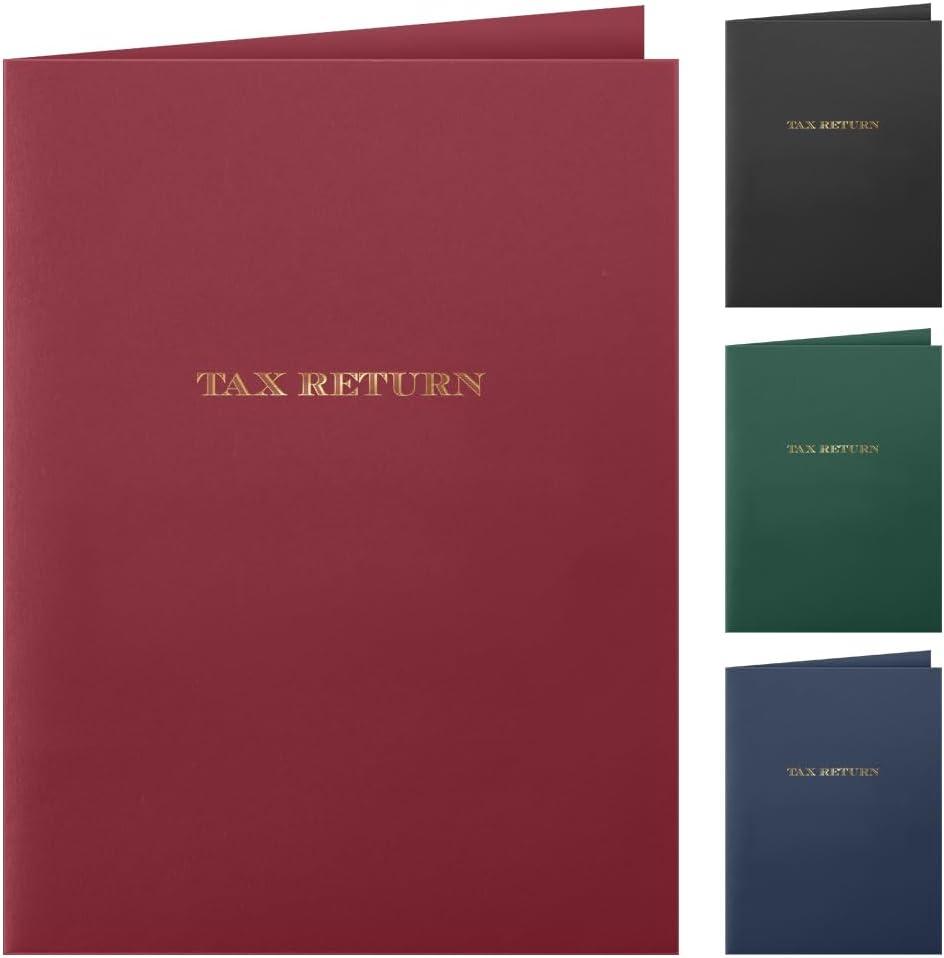 The Gallery Collection, 25 Count, Burgundy, Tax Return Pocket Folders, Gold Foil Stamped, for Tax Professionals (9 x 12)