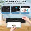 Crenova Laminator Machine with 10 Laminating Sheets, A4 Laminating Machine Hot & Cold with Fast Warm Technology, Thermal Laminator 9 Inch for Home Office School Business Black