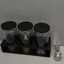 WYTAOHZL 3PCS Glass Coffee Containers with Shelf 54 oz Coffee Station Organizer Glass Bean Storage with Spoon Canister Set Jars with Airtight Locking Clamp for Bean Sugar Nuts