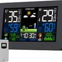 Weather Station Wireless Indoor Outdoor Thermometer, Digital Thermometer with Remote Sensor, Large Display Home Weather Stations with Weather Forecast, Atomic Clock, Barometric Pressure, Moon Phase