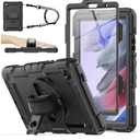 Case for Samsung Galaxy Tab A7 Lite 2021 8.7'' SM-T220/T225/T227 with Screen Protector Pencil Holder [360 Rotating Hand Strap] &Stand, SEYMAC stock Drop-Proof, Black