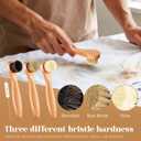 3 Pcs Wooden Laundry Stain Brush Stain Remover Dauber Brushes with Round Head Boar Bristle Small Stain Brush for Clothes for Scrubbing Stains from Furniture Fabric Leather(Style A)