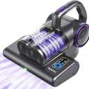 FEPPO Mattress Vacuum Cleaner, 16Kpa Bed Vacuum Cleaner with 253.7nm UV-C Light, 140°F Heat, HEPA Filter & Ultrasonic, Versatile Handheld Vacuums for Bed, Sofa, Couch, Crib(Corded, 500W)