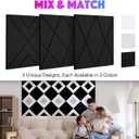 18 Pack Self-Adhesive Acoustic Panels, 12"x 12"x 0.4" Sound Absorbing Panels, High Density Square Sound Proof Noise Dampening Panels for Walls Home Studio Office, Triangle Cutting Style, Black