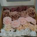 Ling's moment Artificial Flowers Fake Roses Faux Foam Gardenia Combo for DIY Wedding Bouquets Centerpieces Arrangements Bridal Shower Party Home Decorations, Mauve & Blush, 24pcs