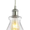JONATHAN Y JYL3514B Goldwater 7.5" Adjustable Drop Metal/Glass LED Pendant Farmhouse Contemporary Transitional Dimmable Dining Room Living Room Kitchen Foyer Bedroom Hallway, Chrome